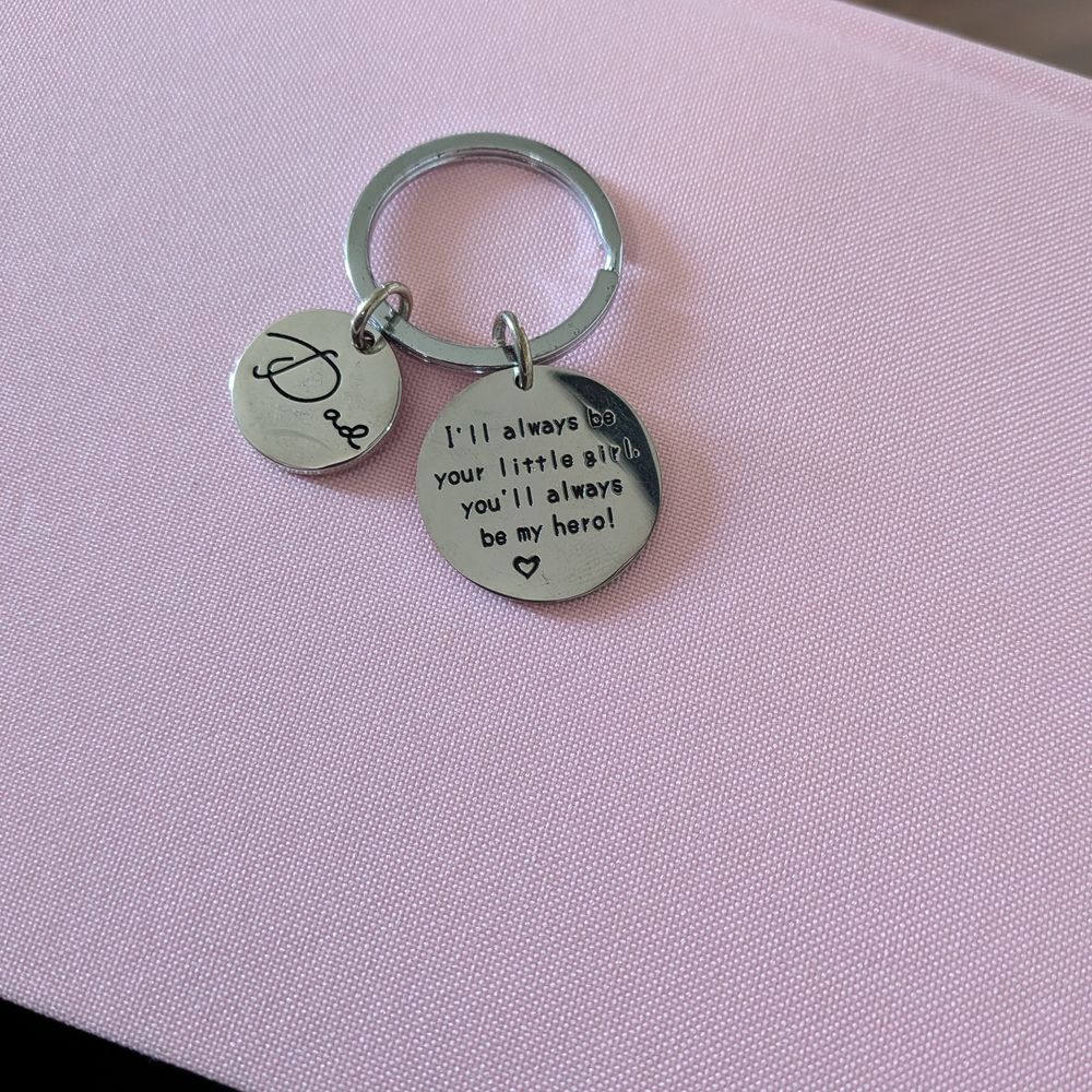 New Silver Keychain For Dad From Daughter